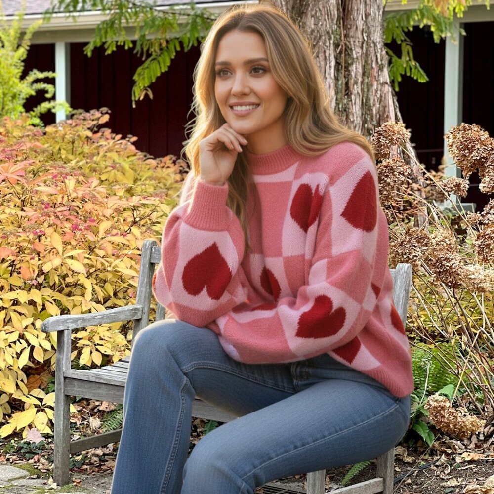 Colorful Plus Size Friendly Super Baggy Balloon Sleeve Drop Shoulder Sweater - Picture 2 of 4